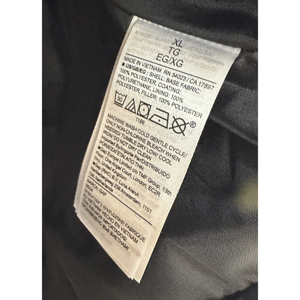 NWT Gap ColdControl Relaxed Puffer Vest Black Men's Size XL Ripstop Waterproof - Picture 6 of 10